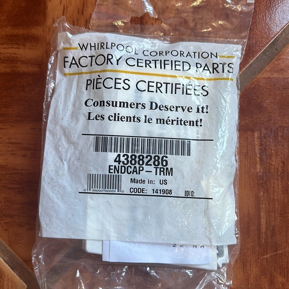 Whirlpool end cap trim new - Picture 2 of 2